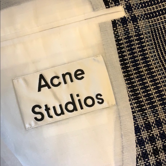 ACNE STUDIOS NOTCHED LAPEL CHECK PLAID BLAZER - Picture 5 of 12
